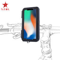 SZWL Motorcycle Bicycle Waterproof Mobile Phone Case Holder Cycling Phone Navigation Bracket Shockproof Cover