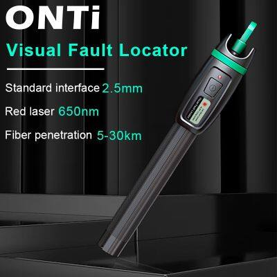 ONTi High Quality Visual Fault Locator 1mW 10mW 20mW 30mW Red Light Fiber Optic Cable Tester 5-30KM Range