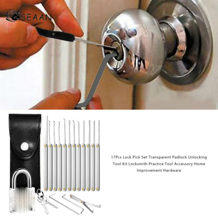 17pcs-ล็อค-pick-set-กุญแจโปร่งใสปลดล็อกชุดเครื่องมือ-locksmith-practice-เครื่องมืออุปกรณ์เสริม-home-improvement-hardware