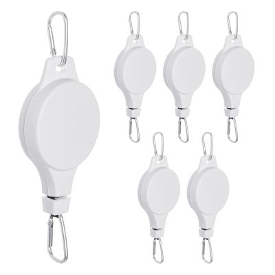 6 Pack Plant Pulley Retractable Hanger Easy Reach Plant Pulley Adjustable Height Wheel for Hanging Plants Indoor