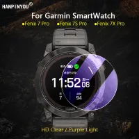 นาฬิกาอัจฉริยะสำหรับ Garmin Fenix 7 7S 7X Pro ใสมาก/กันไฟฉายหลอดยูวี2.5D 9ชั่วโมงกระจกเทมเปอร์ป้องกันจอฟิล์ม