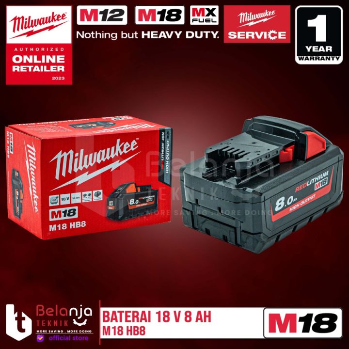 Batterie 8Ah M18 HB8 High Output MILWAUKEE 