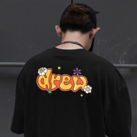 Dre ดอกเดซี่แขนสั้นพิมพ์ลายลายกราฟฟิตี,เสื้อยืดแบบหลวมลำลองสำหรับผู้ชายและผู้หญิง