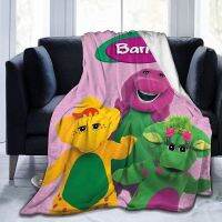 Ellolace Barney-The-Dinosaur Fleece Throw Blanket Fuzzy Warm Ultra-Soft Micro Throws for Winter Ultr