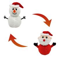 Stuffed Santa Claus Doll Christmas Double-sided Santa Snowman Doll Christmas Tabletop Ornaments for Home Party Soft Stuffed Animal Gifts for Toddler Boys Girls Kids agreeable