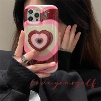 Korean Multi layer Love Heart Pattern Cute Stand Phone Case For iPhone 14 Plus 11 12 13 Pro Max Cover Silicone Protective Cases
