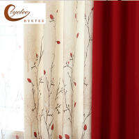 2021{byetee} Faux Cotton Linen Curtain Modern Rustic Red Quality Stitching Living Room Curtains Fabrics Kitchen Door Curtains Drapes