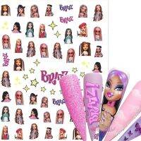 【lz】♛  3d adesivos de unhas 1 folha boneca bratz transferência auto-adesiva decalques ponta de manicure diy decoração