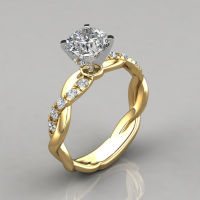 [COD] ใหม่ร้อนเพชร ชุบ 18K แหวนเพชรชุบทองโรสโกลด์แหวนแต่งงาน