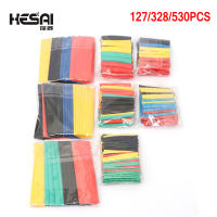 127/328/530 ชิ้น/ล็อตท่อหดความร้อนสีดำรถ Cable Sleeving Assortment Wrap ลวดวัสดุฉนวน DIY ชุด термоуса-jvhkufkfuikukfhcv