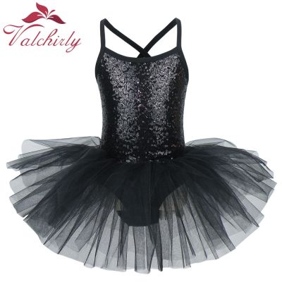 Girls Ballerina Party Costume Sequined Dance wear Ballet Leotard Dress for kids