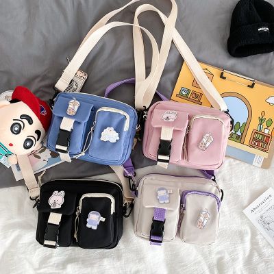 [COD] 2020 autumn and winter new style vintage school fresh cute cartoon student contrast bag female