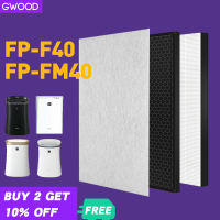 GWOOD sharp air purifier filter เปลี่ยนสำหรับ for Sharp FP-F40E FP FM40E FM40 FP F40E FP f40ta W f40L FP FM40E FM40B FM40BB แผ่นกรอง FZ-F40SFE fu z35 แทนที่เข้ากันได้กรอง (HEPA และคาร์บอน)