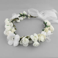 Ribbon Crown Girl Floral Headband Band Garland Accessories Bride Flower Wreath