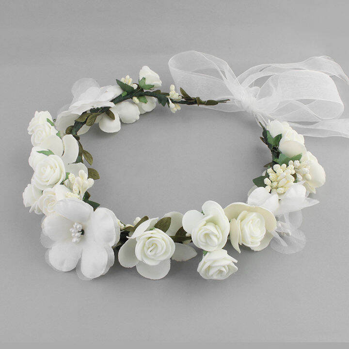 floral-crown-accessories-women-band-girl-headband-ribbon-flower-wreath-bride