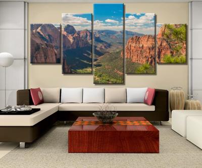 Canvas Wall Art 5 Piece HD Print Grand Canyon Landscape Posters Pictures Home Decor Modern Living Room Decoration Paintings