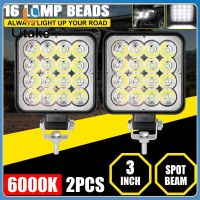 2ชิ้น3นิ้ว48W โคมไฟตัดหมอกสปอตไลท์ไฟบาร์ Led 6000K ไฟคำเตือนขับขี่สำหรับ4wd รถบรรทุก Suv Atv