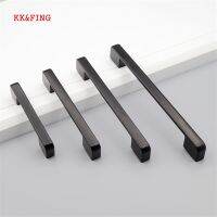 KK&amp;FING American Style Black Aluminum Cabinet Handles and Knobs Simple Kitchen Drawer Pulls Furniture Handle Door Hardware Door Hardware Locks