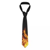 Bright Fire Necktie Men Women Fashion Polyester 8 cm Wide Burning Neck Ties for Men Suits Accessories Gravatas Business