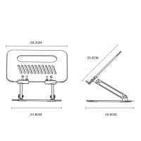 อะลูมิเนียมอัลลอยปรับได้ขาตั้งแล็ปท็อปพับได้แบบพกพาสำหรับโน้ตบุ๊คคอมพิวเตอร์ Macbook ตัวยึดสำหรับทำความเย็นแบบยกไม่ลื่น