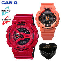 G-Shock Baby-G GA110 BA111 ชายและหญิงคู่กีฬานาฬิกากันน้ำและกันกระแทกเวลาโลกนำหน้าจอแสดงผลคู่ 4 ปีรับประกันสากล BA-111-4A2 GA-110LPA-4A