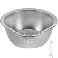 【CC】✶✓∏  Vegetable Basket Fruit Holder Household Washing Basin Flat Bottom Rice Sieve Food Draining Bowl