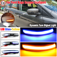 LED แบบไดนามิกเลี้ยวไฟไหลน้ำไฟกระพริบกระพริบแสงสำหรับฟอร์ด Kuga หนี 2013 2014 2015 2016 2017 2018