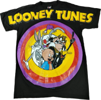 เสื้อยืดOVPสีดำ ลูนีย์ทูนส์การ์ตูนส์ (Looney Tunes Cartoons)