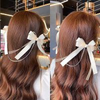 Kajeer Fashion Bow Pearl Tassel Hairpins Red Velvet Hairpin Snap Barrette Headdress for Women Girls Hair Accessories Headdress