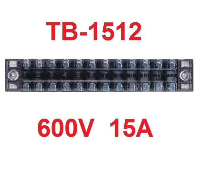 TB-1512 เทอร์มินอล บล็อก 600V 15A TB Series 12 Positions Ways Dual