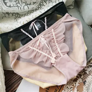 3pcs/set Seamless Underwear Silk Women's Solid Color Panties Lady Ruffle  Underpants Girls Briefs Invisible Panty Sexy Lingerie