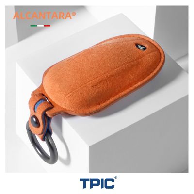TPIC Alcantara For Tesla Model 3 Model Y Model S Model X Car Key Case Cover Shell Protector Bag Keychain Auto Accessories