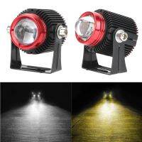 2PCS LED spotlights Dual Color High Low Beam Motorcycle Led Headlights Universal Auto Small Steel Cannon Lights Auxiliary Lamp Bulbs  LEDs  HIDs