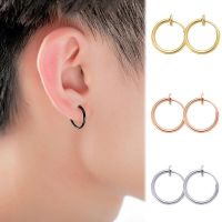 【HOT】▧ 5Pcs 11/13/15mm Small Ear Rings Punk Men Non-Pierced Hoop Earrings Goth Fake Clip-On