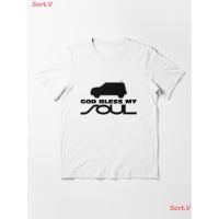 CAR God Bless My Soul Black Essential T-Shirt เสื้อยืดพิมพ์ลาย เสื้อยืดโลโก้รถ  O91U