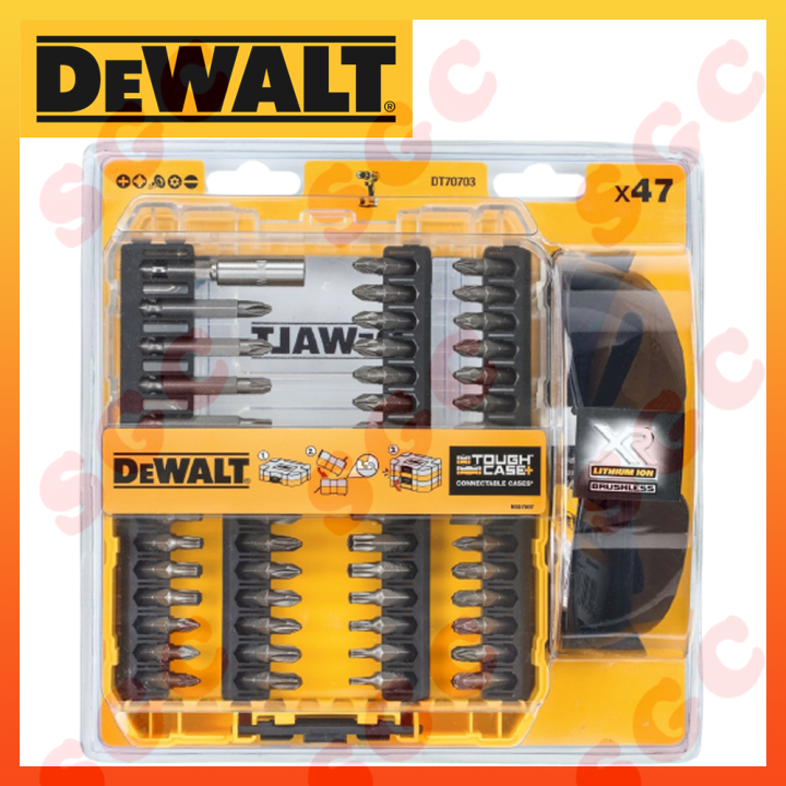 dewalt-ชุดดอกไขควง-47-ชิ้น-พร้อมหัวจับดอก-dewalt-ดอกไขควง-47-ตัวชุด-พร้อมหัวจับดอก-dewalt-ชุดดอกขันสกรู-dewalt-dt70703