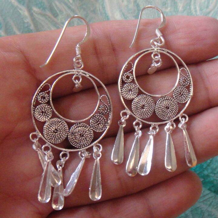 thai-handmade-identity-design-dangle-earrings-sterling-silver-beautiful-souvenir-lovely-เอกลักษณ์ไทยสวยงามลวดลายไทยเท่ตำหูเงินสเตอรลิงซิลเวอรใช้สวยของฝากที่มีคุณค่า-ฺ