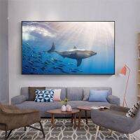 Luyameishop ทะเลสัตว์ปลาปลาทอง Dolphin Shark โปสเตอร์ภาพผนังสำหรับตกแต่งห้องนั่งเล่น-Maison ภาพวาดผ้าใบ Cuadros Decoracion