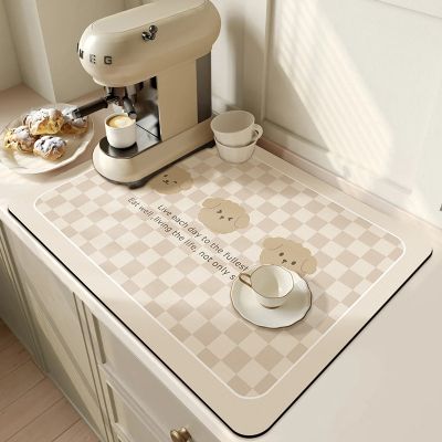 【CC】ↂ❖  Non-slip Absorbent Placemats Table MATS Diatom Mud Insulation  Drain Plate