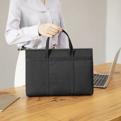 Fashion Womens Briefcase Bag A4 Document Bags Female Book Handbag Women 14" Laptop Briefcases Neutral Office bag