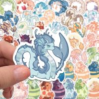 50Pcs Kawaii Cartoon Dragon Stickers Waterproof Decoration Laptop Mobile Phone Water Cup Guitar Notebook Hand Account Accessory Stickers Labels