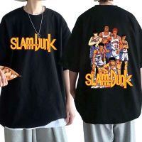 อะนิเมะ Slam Dunk Sakuragi Hanamichi ทีมบาสเกตบอลกราฟิก T เสื้อผู้ชายผ้าฝ้ายลำลองแขนสั้นเสื้อยืดขนาดใหญ่ Streetwear