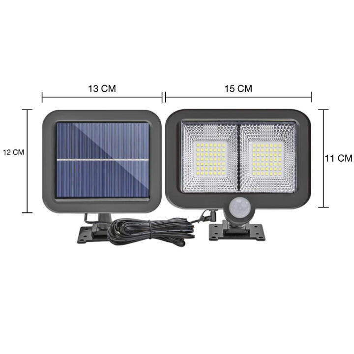 ไฟโซล่าเซลล์-98-led-ไฟ-led-ไฟสปอร์ตไลท์-ใช้พลังานแสงอาทิตย์-สว่างจ้า-3โหมด-ตรวจจับความเคลื่อนไหว-ทนแดด-กันน้ำ-outdoor-solar-wall-light