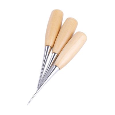 【CW】 1Pcs New Handle Awls Stitching Leather Tent Shoes Sewing Hand Stitcher Awl Punch Hole Tools