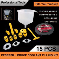 Car Accessories Fit Universal Vehicles 15Pcs/Set Plastic Filling Funnel Spout Pour Oil Tool Spill Proof Coolant Filling Kit