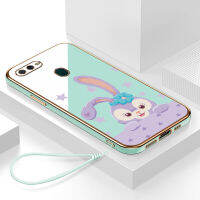 เคสoppo a12 กรอบสีทองชุบด้วยไฟฟ้า รวมทุกอย่าง ฝาหลัง วัสดุ TPU ป้องกันการหล่น ป้องกันการชนกัน กันน้ำ สายรัดข้อมือการ์ตูนน่ารัก เคสโทรศัพท์มือถือ