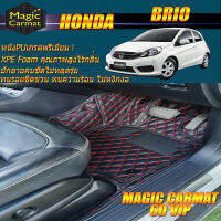 Honda Brio 2011-2016 Hatchback Set B (เฉพาะห้องโดยสาร 2แถว) พรมรถยนต์ Honda Brio 2011-2016 พรม6D VIP Magic Carmat