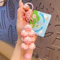 Cartoon Animal Panda Chick Key Chain PVC Cute Pig Pet Paradise Keychain Backpack Pendant Keyring For Children Women Gifts