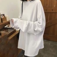 New Spring Summer Tee Long T Shirt Women Kawaii T-Shirts Women 2022 Autumn Solid Simple Oversized Tshirt White Long Sleeve Tops