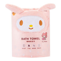 สร้างสรรค์ Sanrio Cinnamoroll Mymelody ผ้าขนหนูอาบน้ำ Kawaii อะนิเมะปะการังกำมะหยี่นุ่มดูดซับผ้าขนหนูสาวหอพักอุปกรณ์สาวของขวัญ